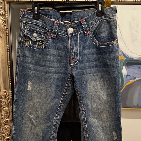 True Religion Men's Bootcut Jeans in Faded Blue - Picture 2 of 8